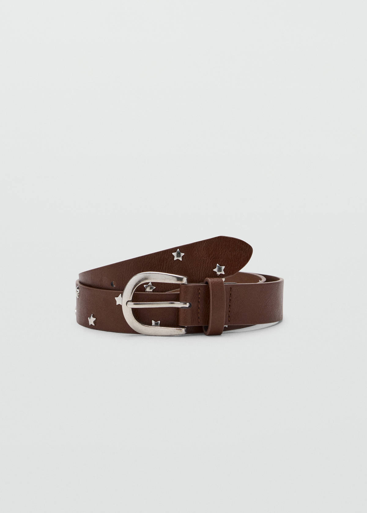 Star stud belt — Medium Brown