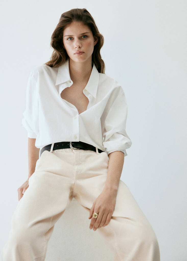 Mid-rise balloon jeans — Ecru