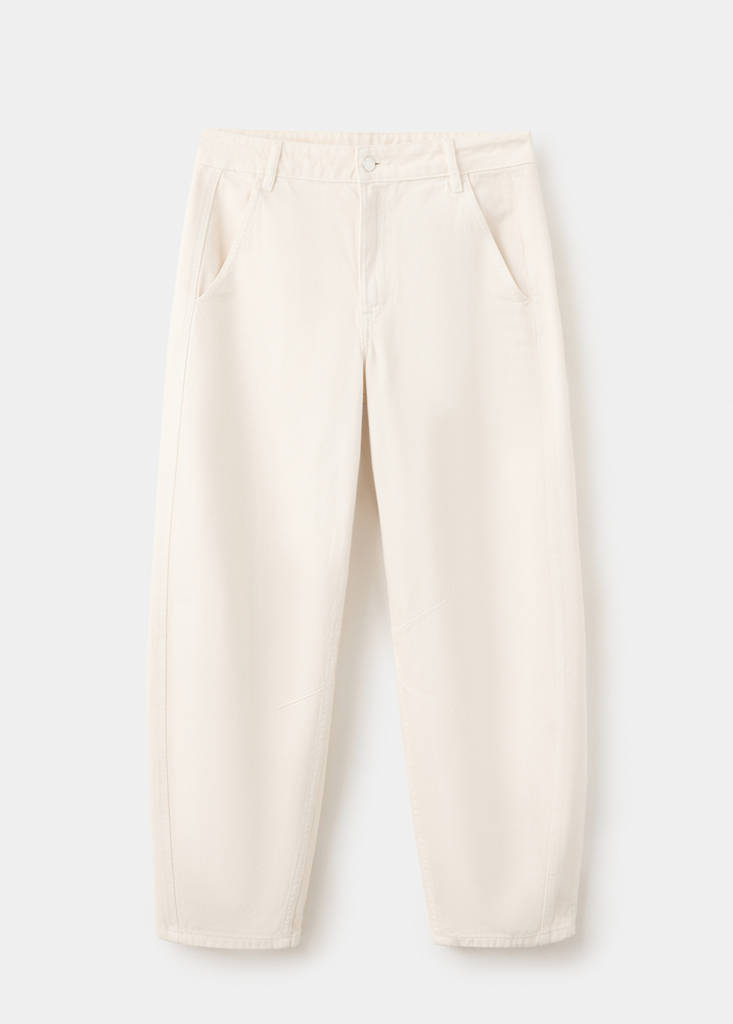 Mid-rise balloon jeans — Ecru