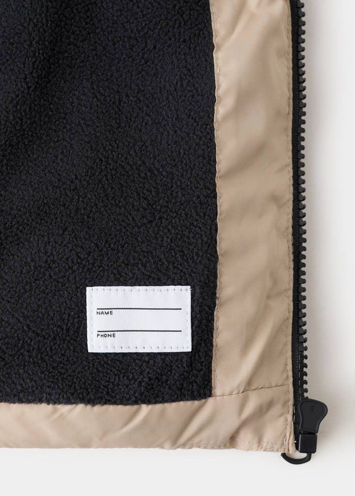 Hood puffer coat — Ecru