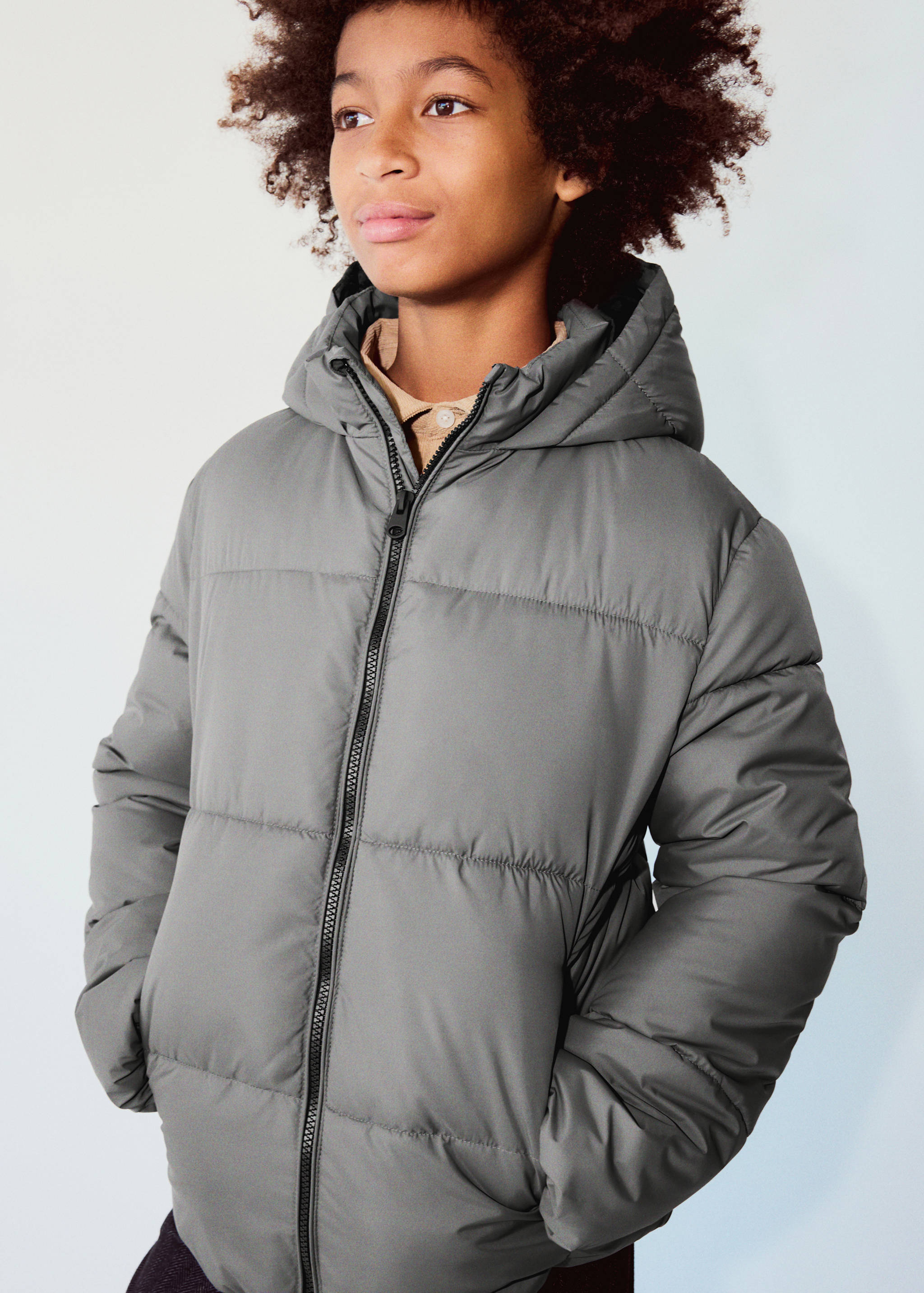 Hood puffer coat - Medium plane