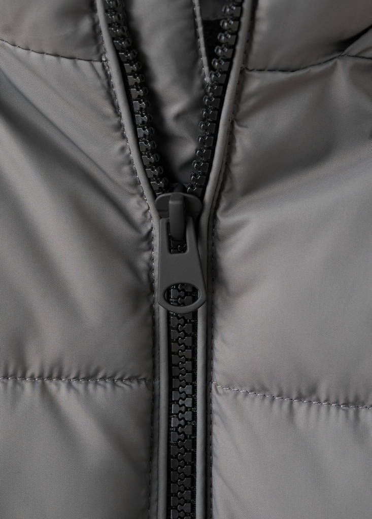 Hood puffer coat — Medium Brown