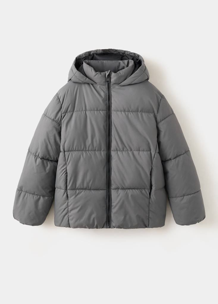 Hood puffer coat — Medium Brown
