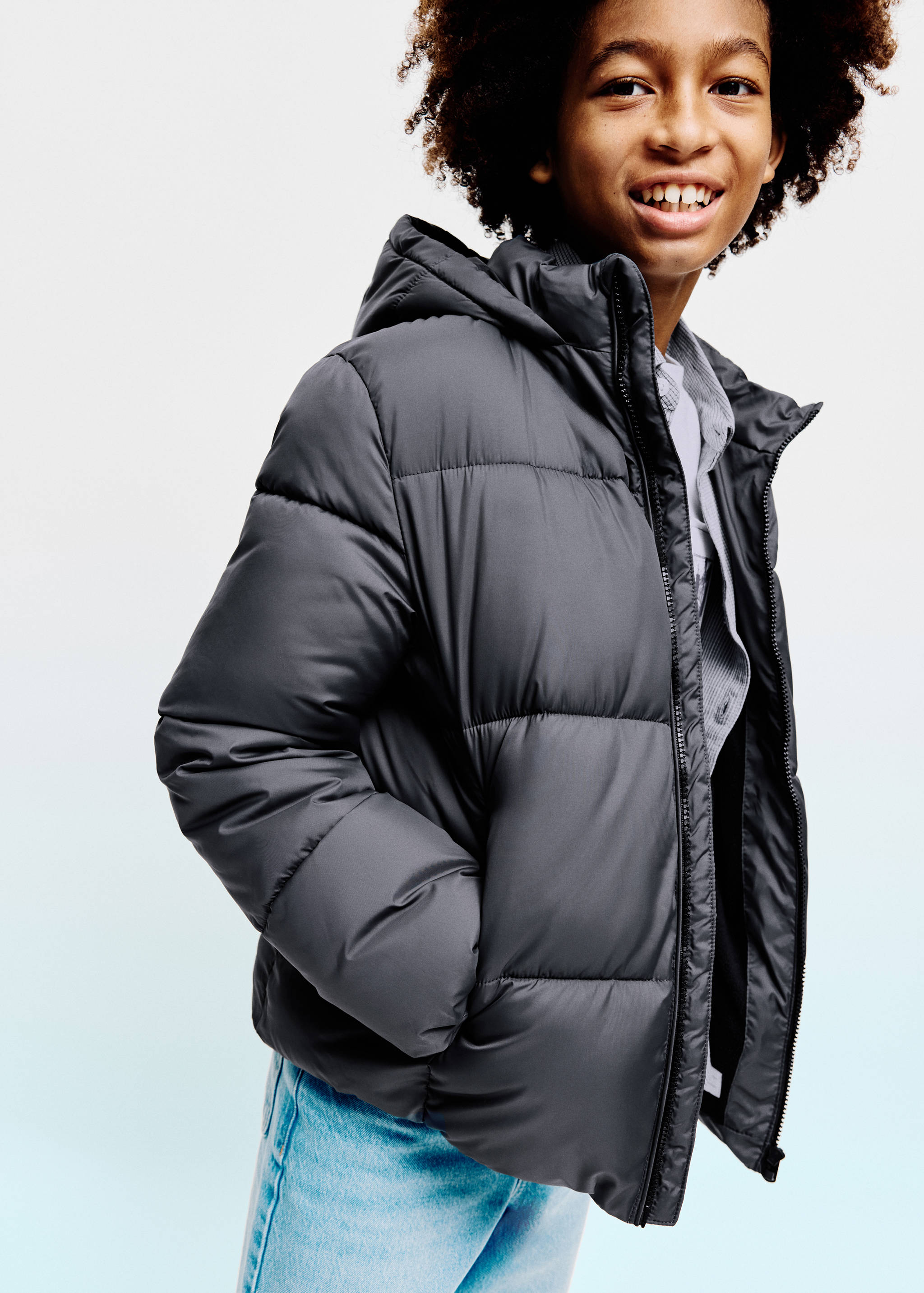 Hood puffer coat - General plane
