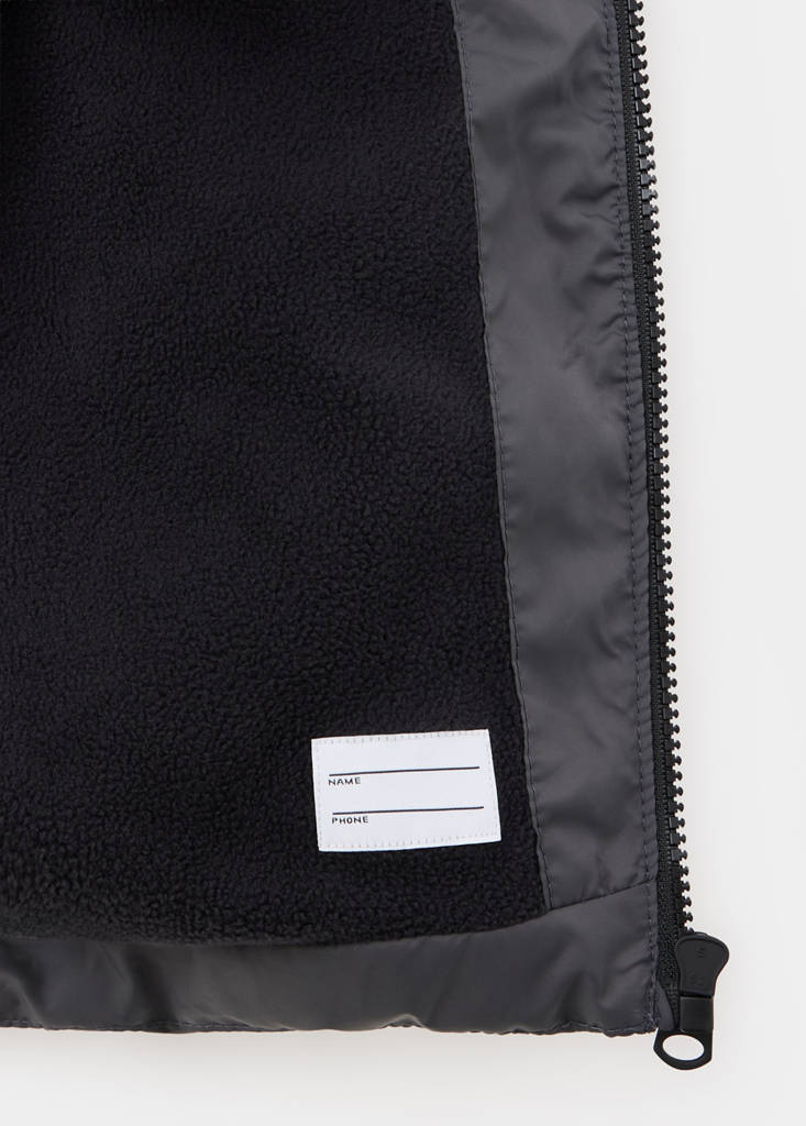 Hood puffer coat — Charcoal