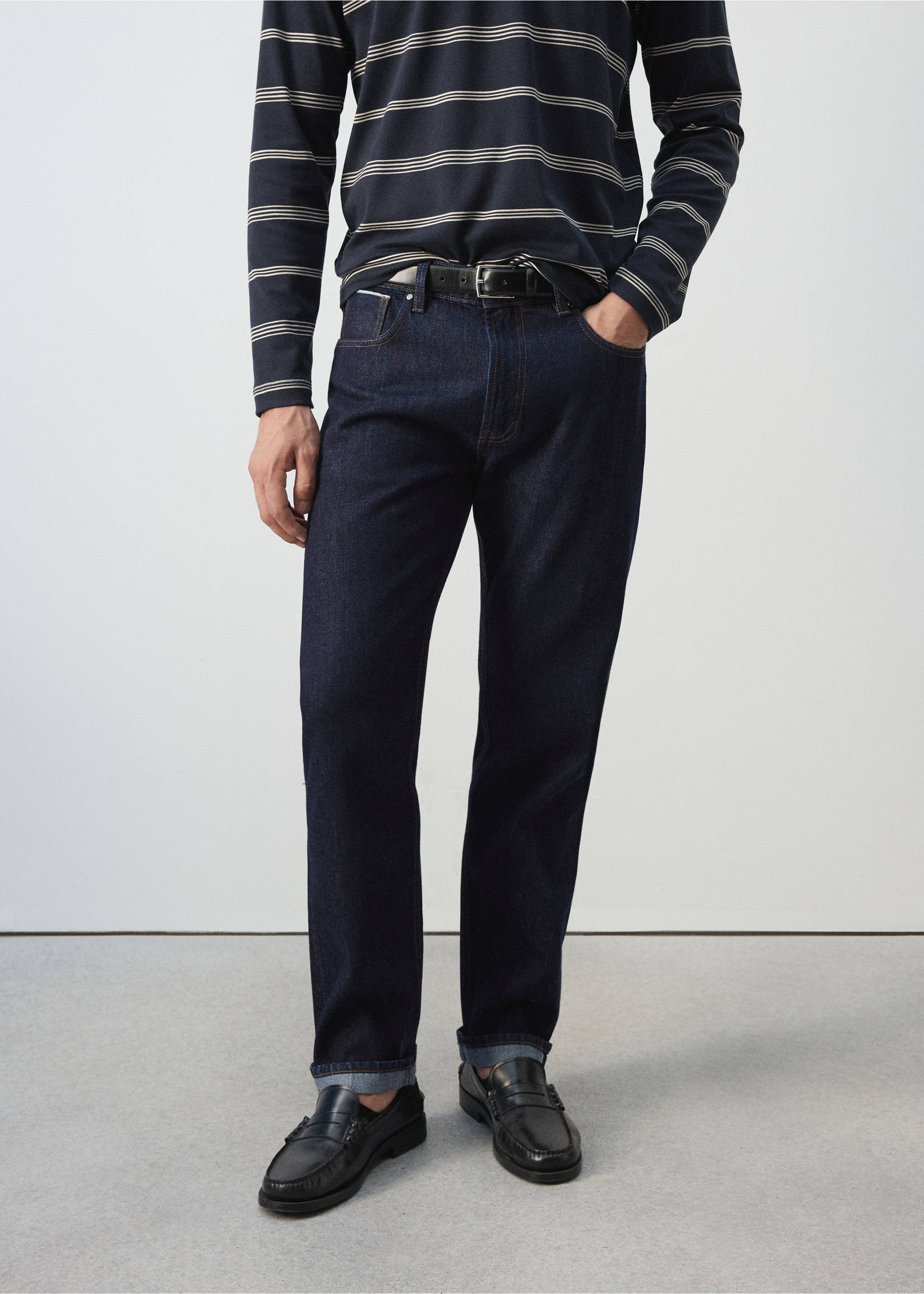 Regular fit jeans 100% cotton - Medium plane, Open Blue. Ref: 37045974-00.