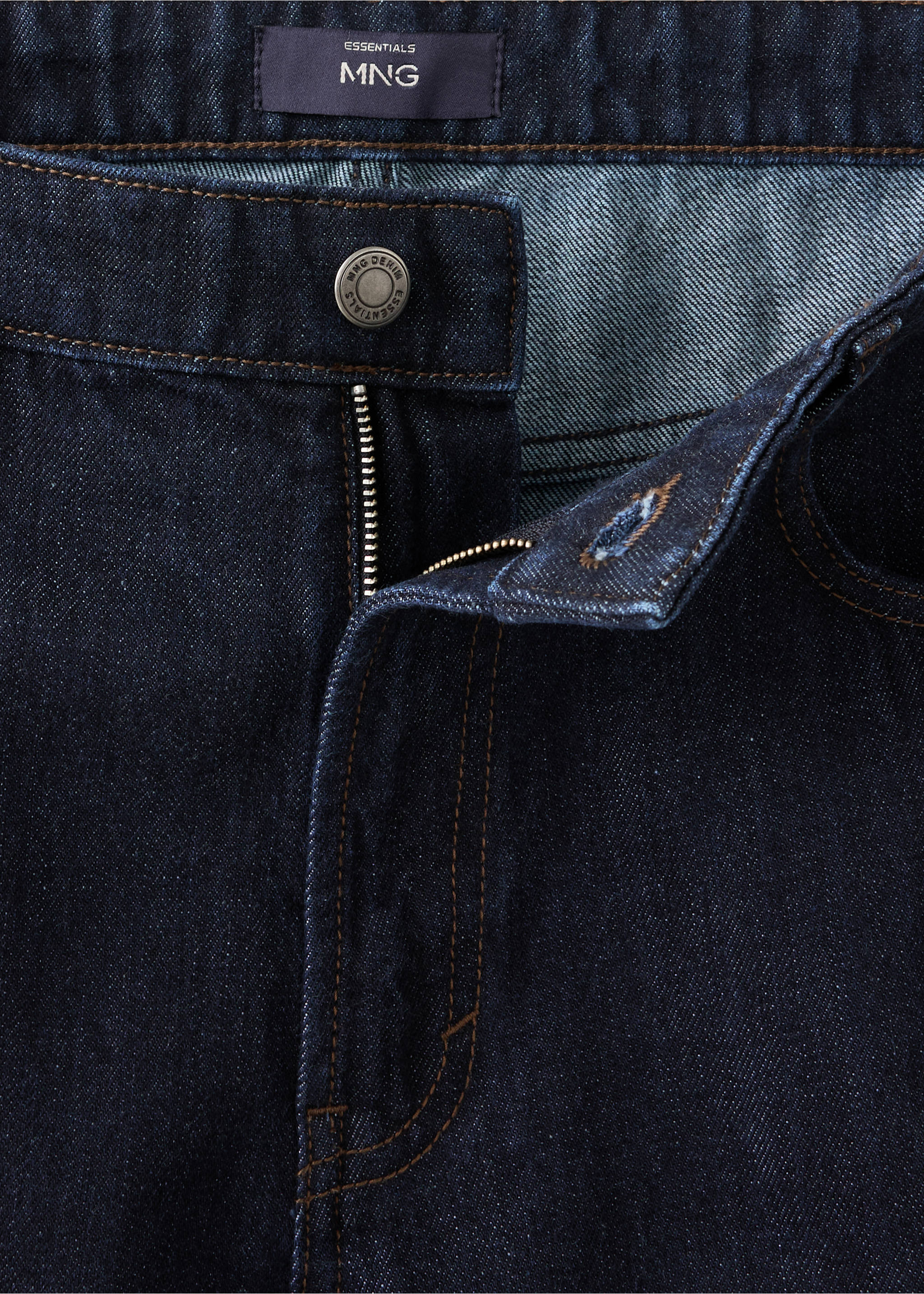 Regular fit jeans 100% cotton - Details of the article 8, Open Blue. Ref: 37045974-00.