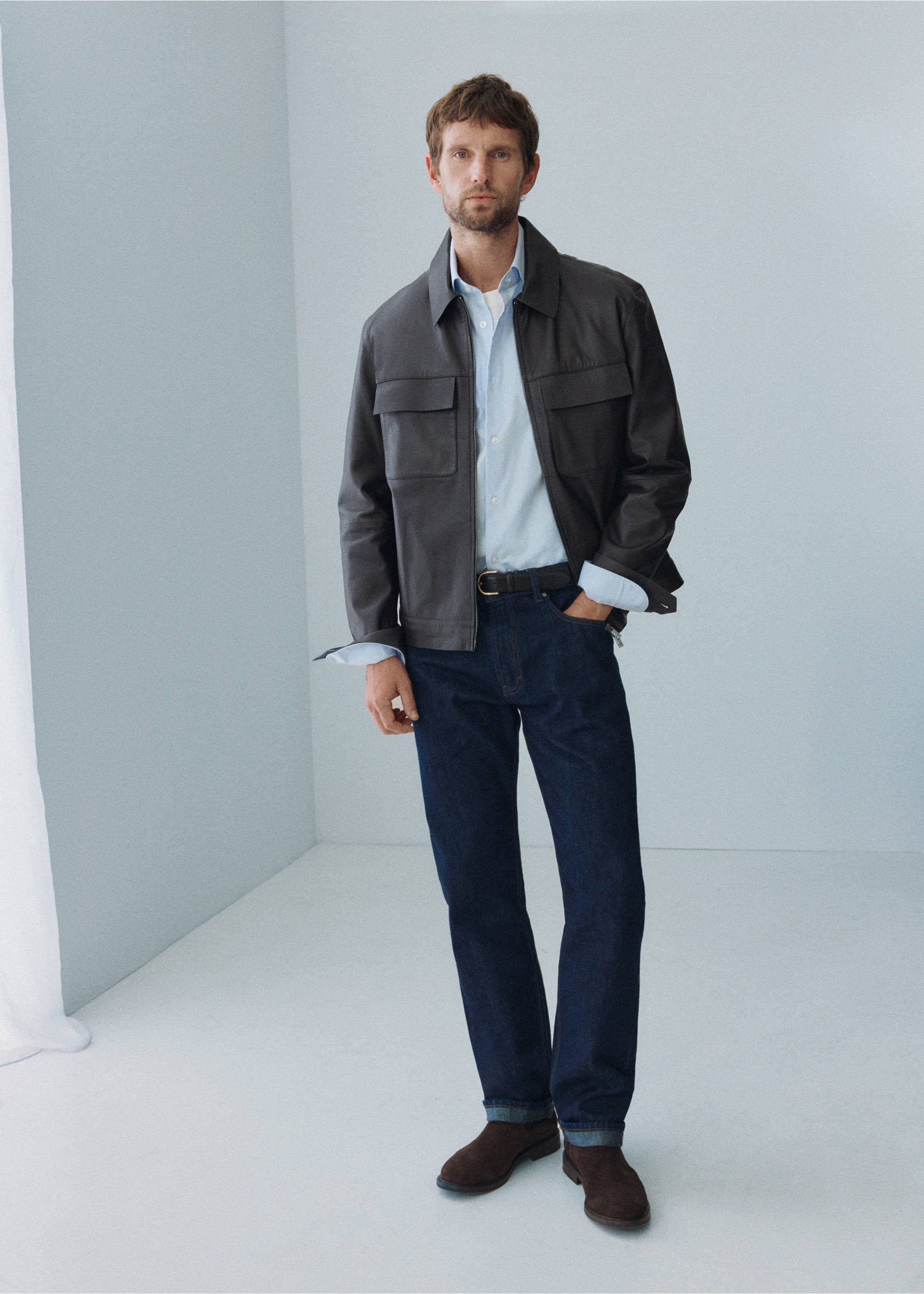 Pola selvedge regular-fit jeans - General plane, Open Blue. Ref: 37045974-01.
