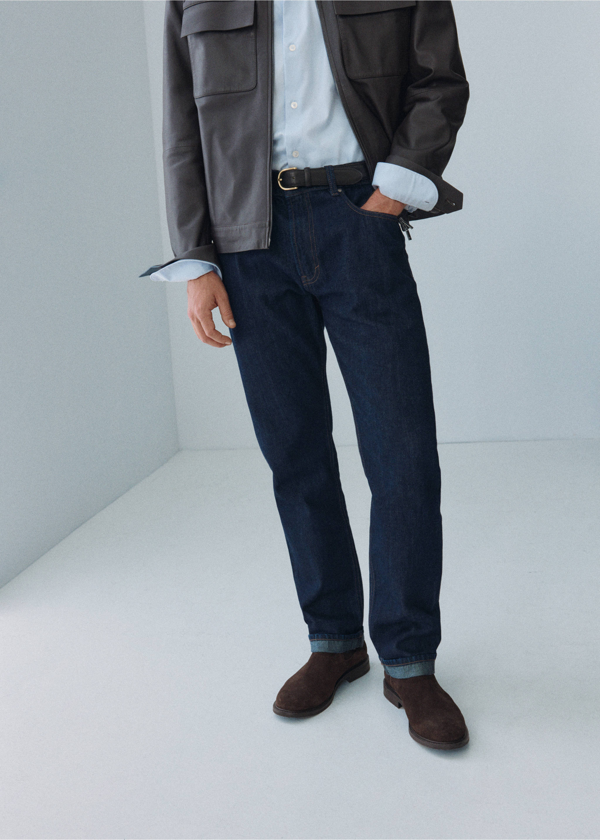 Pola selvedge regular-fit jeans - Medium plane, Open Blue. Ref: 37045974-01.