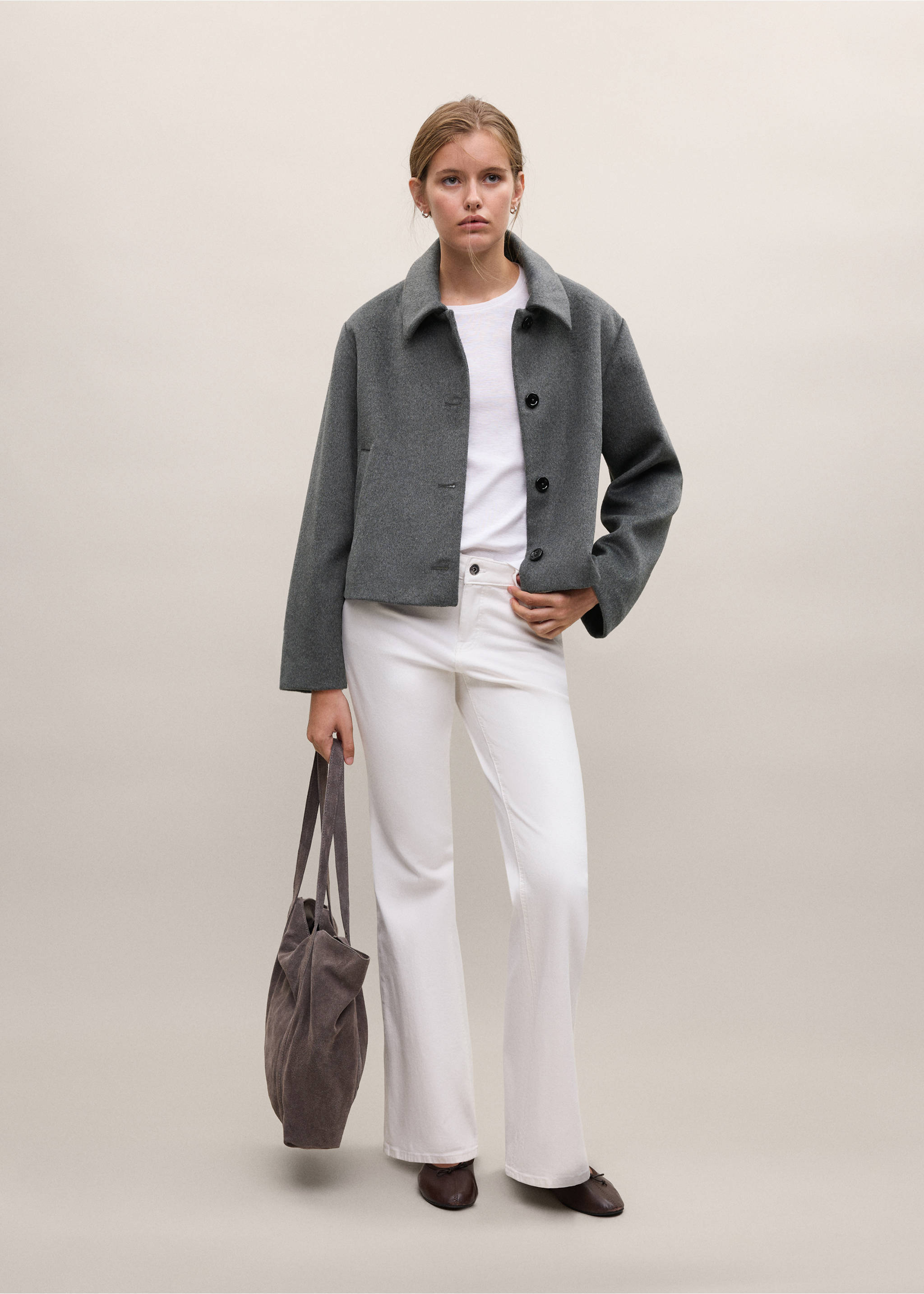 Buttoned wool coat - General plane, Medium Heather Grey. Ref: 37045975-00.