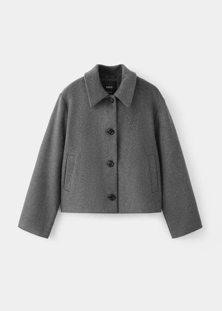 Unstructured wool-blend jacket — Medium Heather Grey