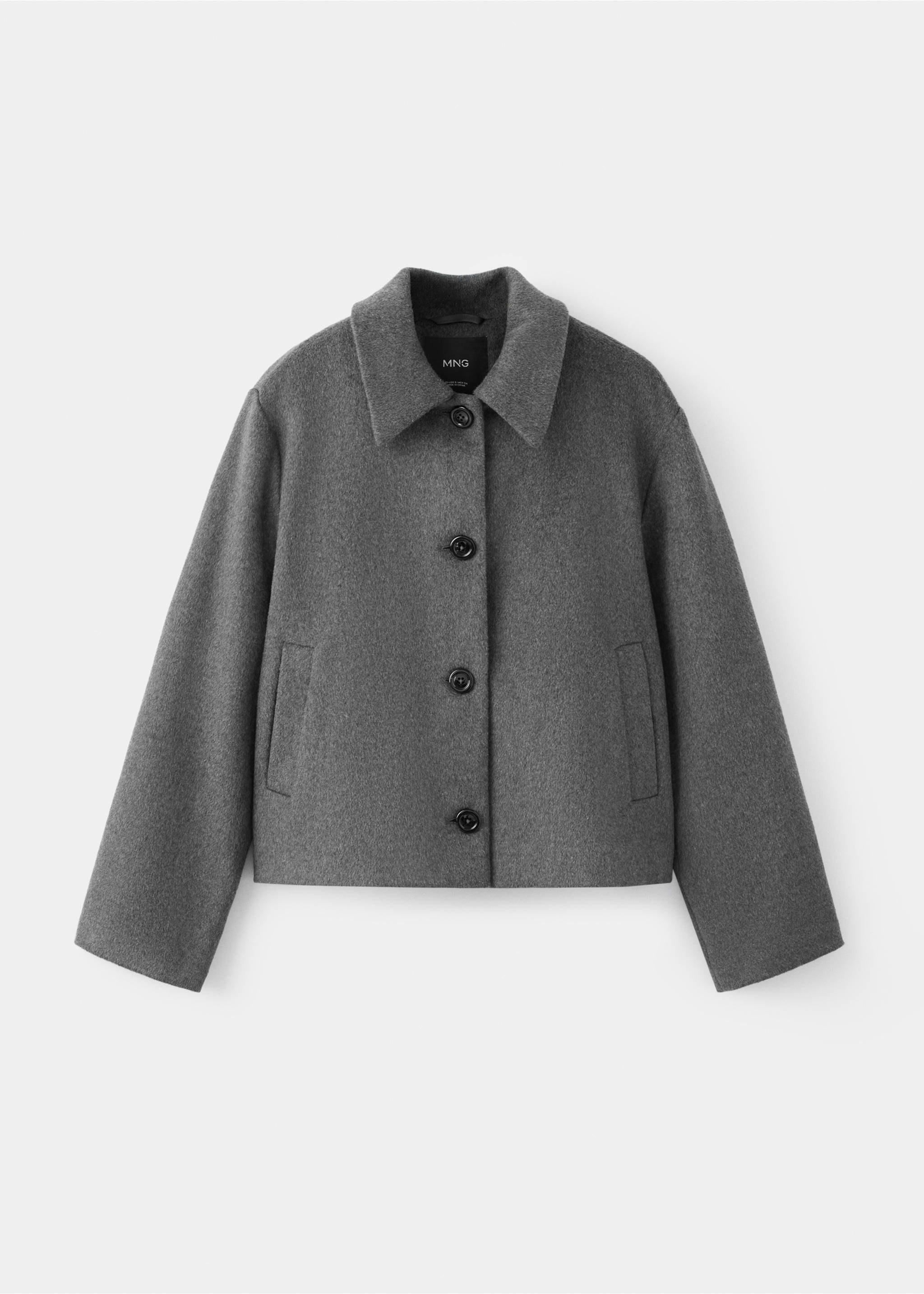 Buttoned wool coat - Article without model, Medium Heather Grey. Ref: 37045975-00.