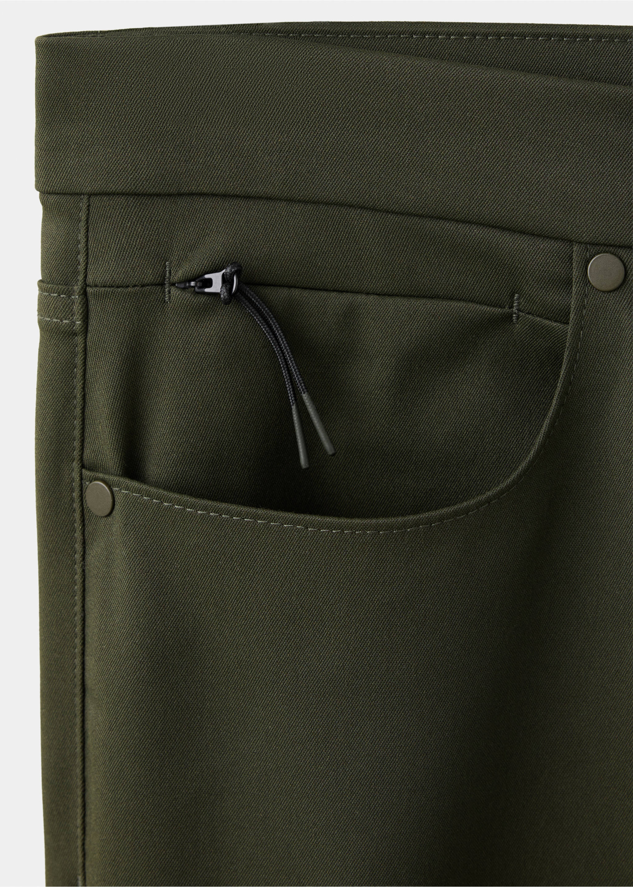 Thermolite® regular fit trousers - Details of the article 8, Khaki. Ref: 37045977-00.