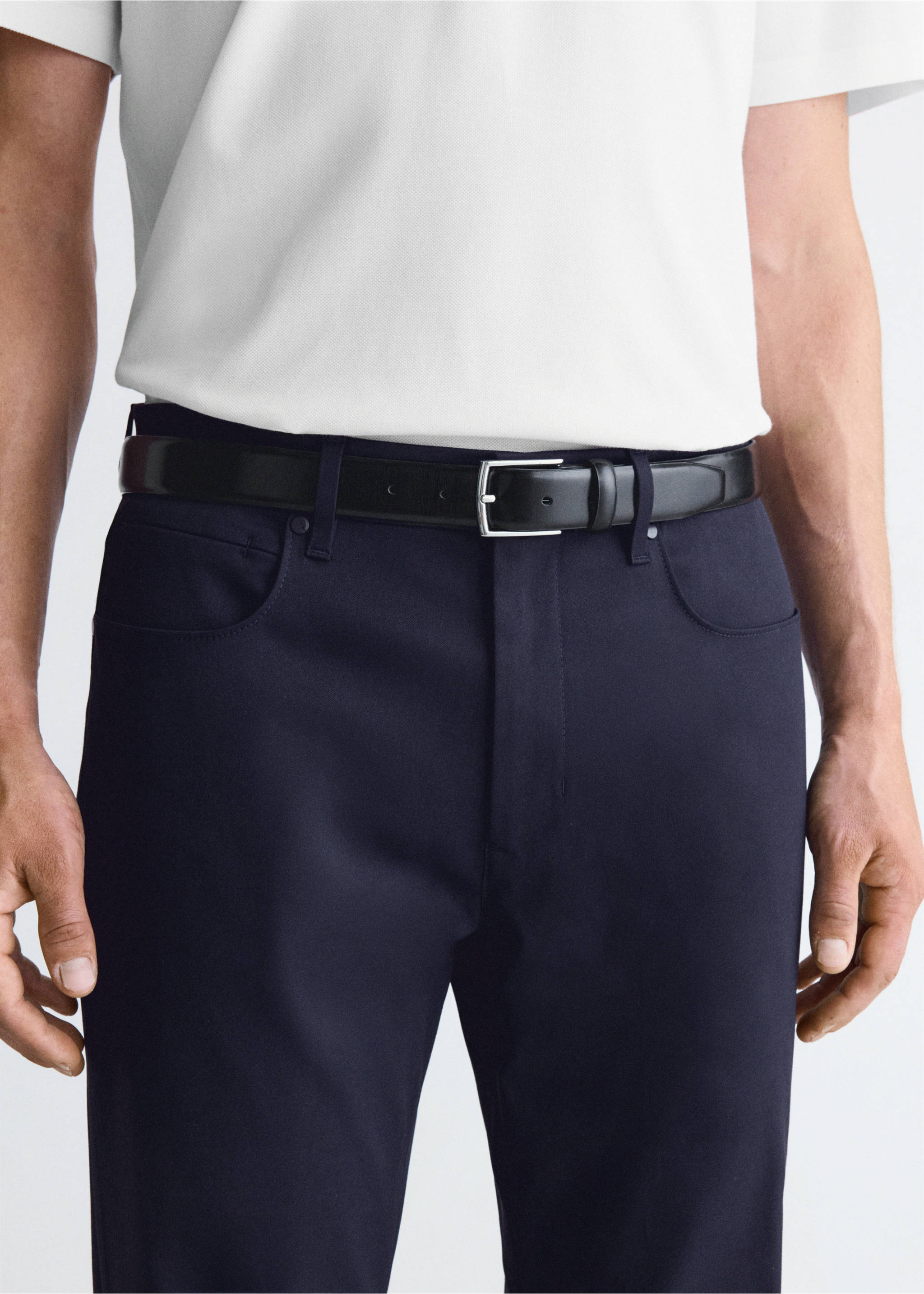 Thermolite® regular fit trousers - Details of the article 1, Navy. Ref: 37045977-00.