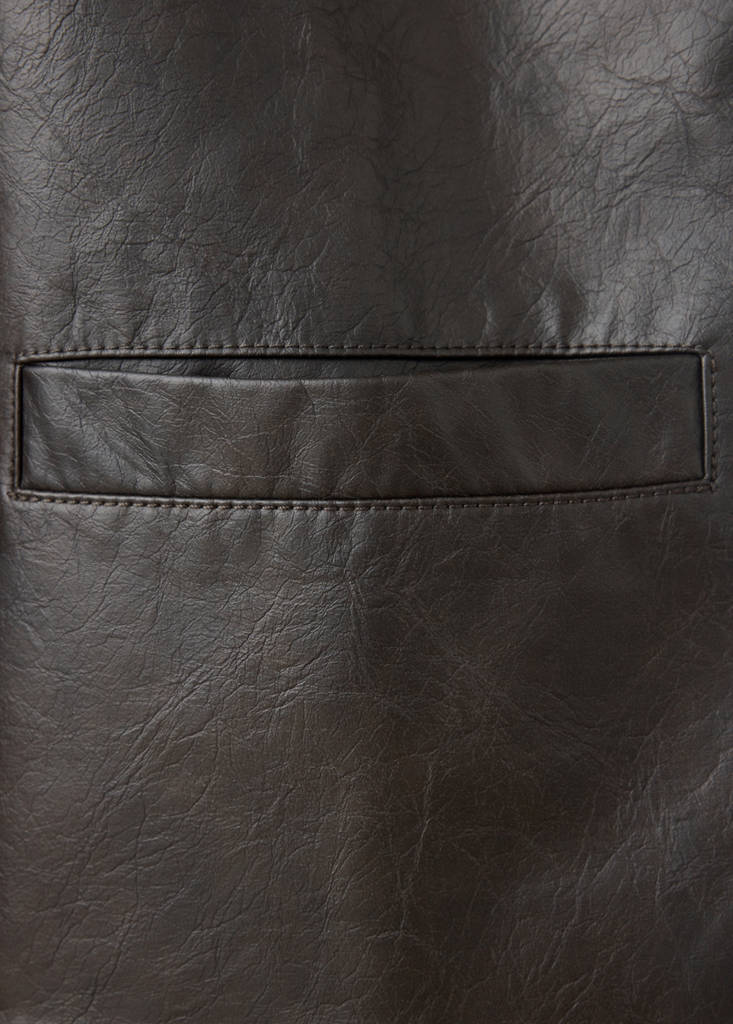 Faux leather jacket with buttons - thumbnail 7