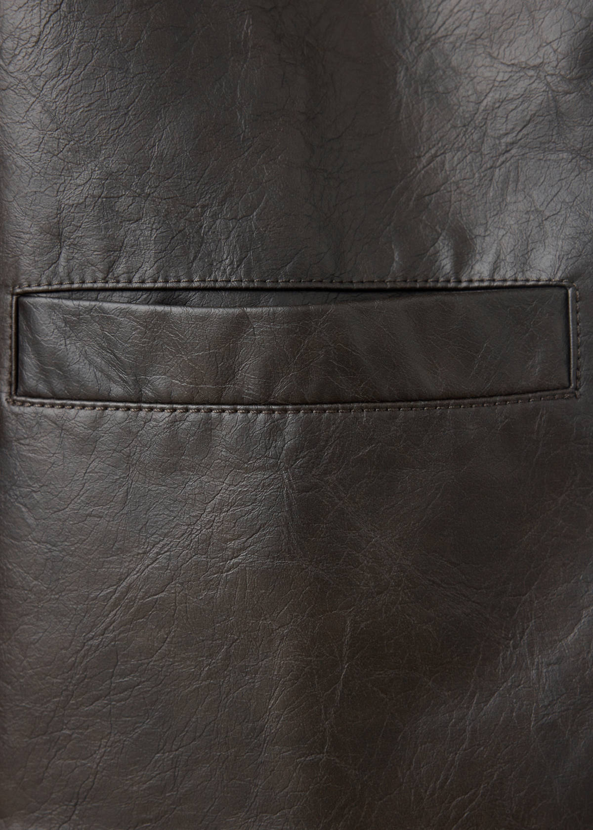 Textured faux leather jacket — Brown