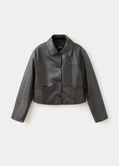 Textured faux leather jacket — Brown 5