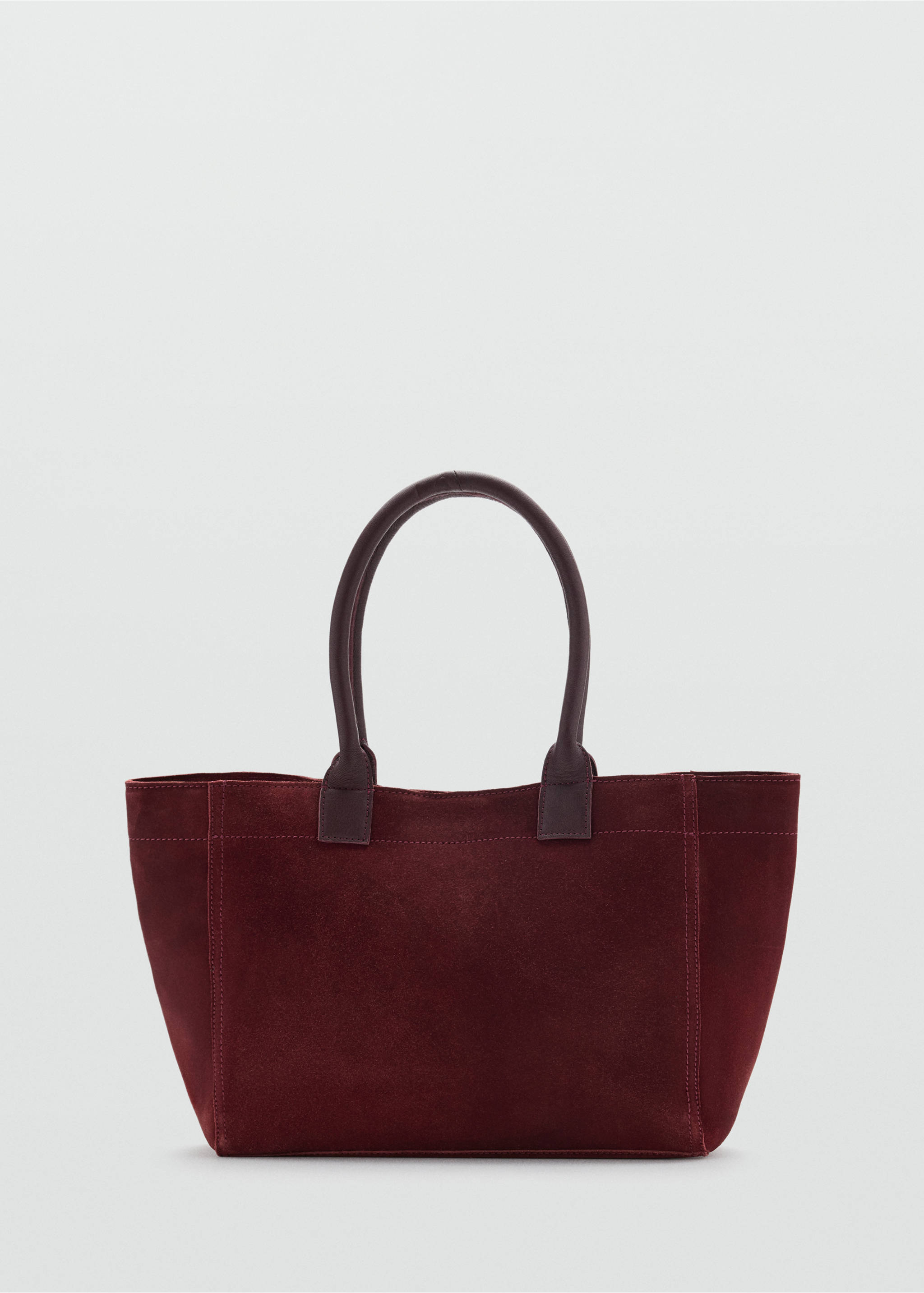 Bolso tote piel serraje - Artículo sin modelo, Burdeos. Ref: 37045979-00.