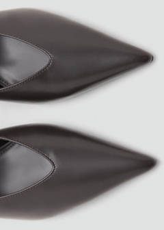 Pointed-toe court shoe in leather effect — Grey 4