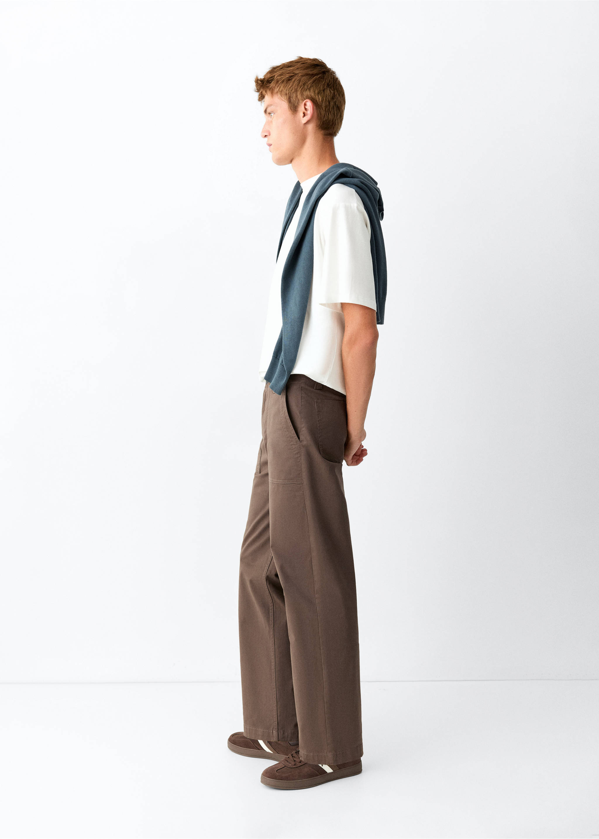 Pockets straight trousers - Medium plane, Brown. Ref: 37045983-00.