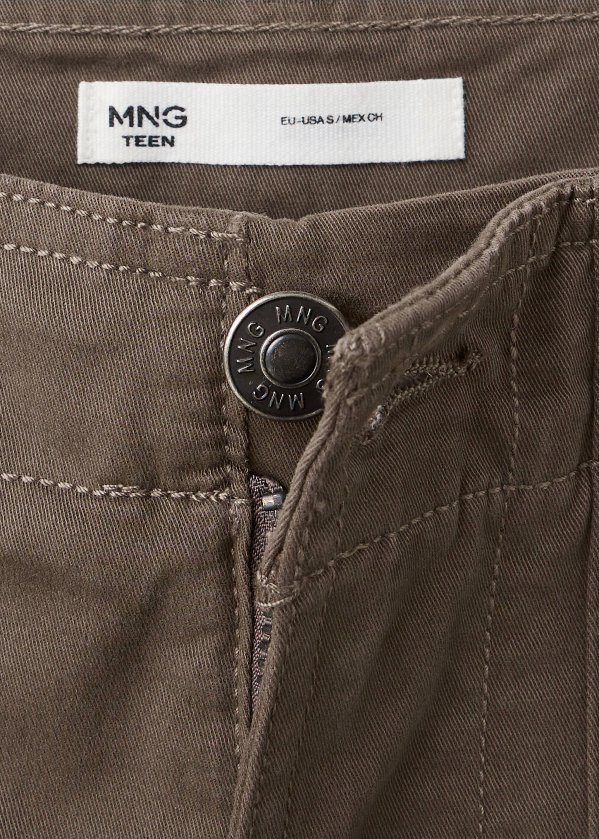 Pockets straight trousers - Details of the article 0, Brown. Ref: 37045983-00.