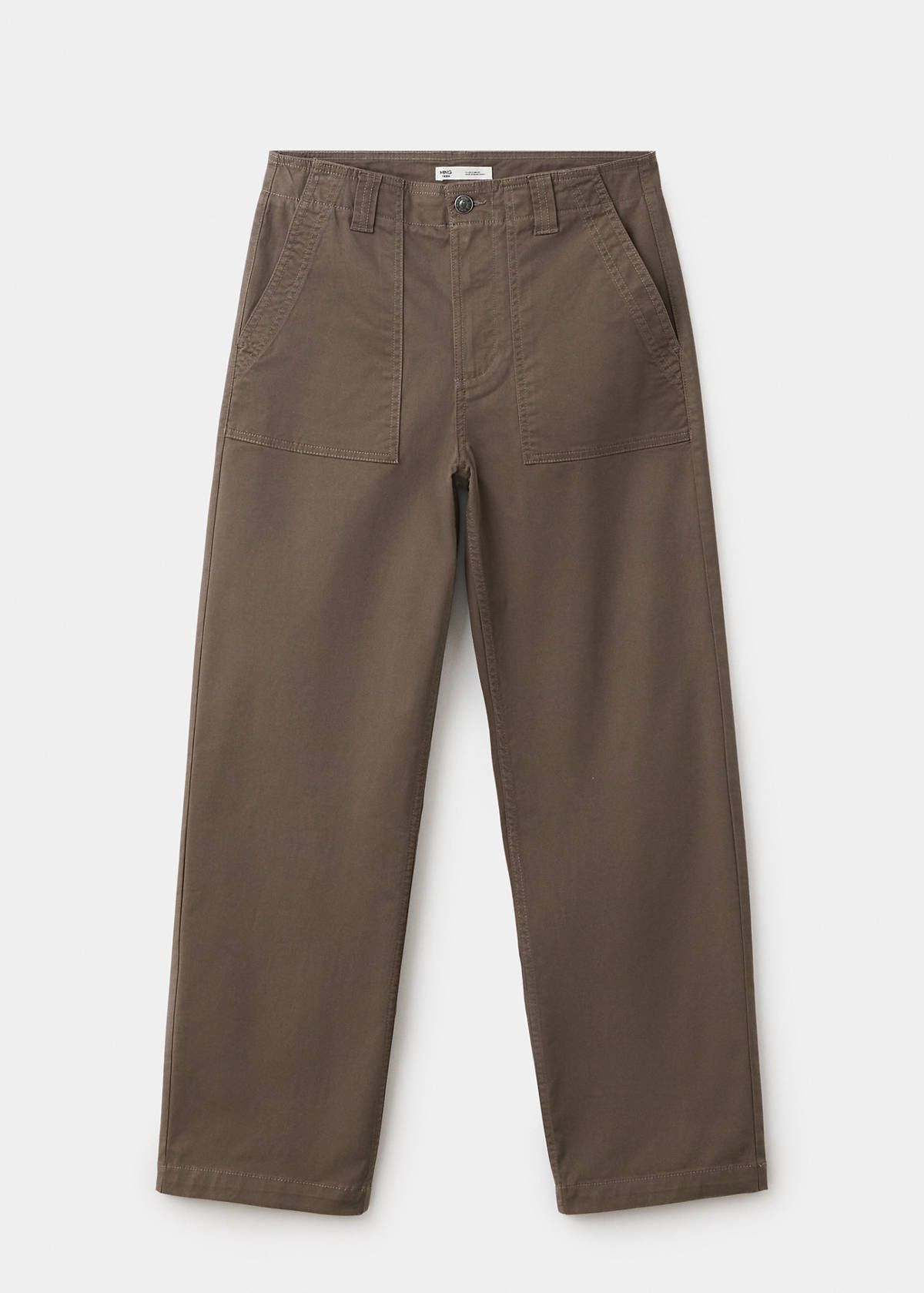 Pockets straight trousers — Brown