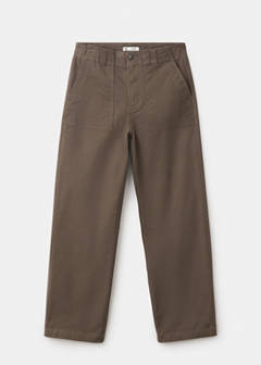 Pockets straight trousers — Brown 4
