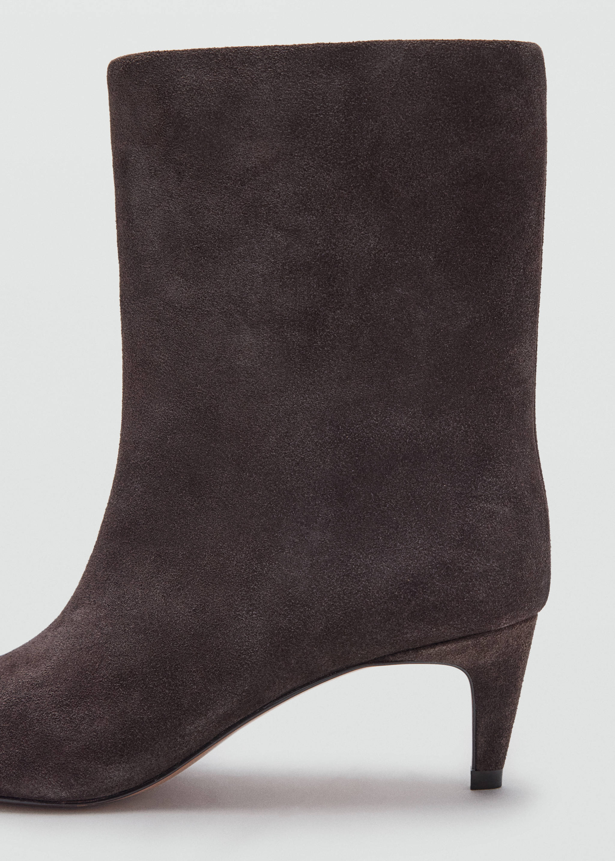 Square-toe suede heeled ankle boot - Details of the article 1