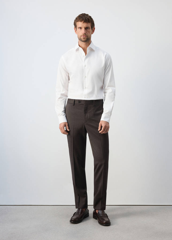 Koszula slim fit z 100% bawełny błękitny - Mężczyzna - XL - MANGO MAN