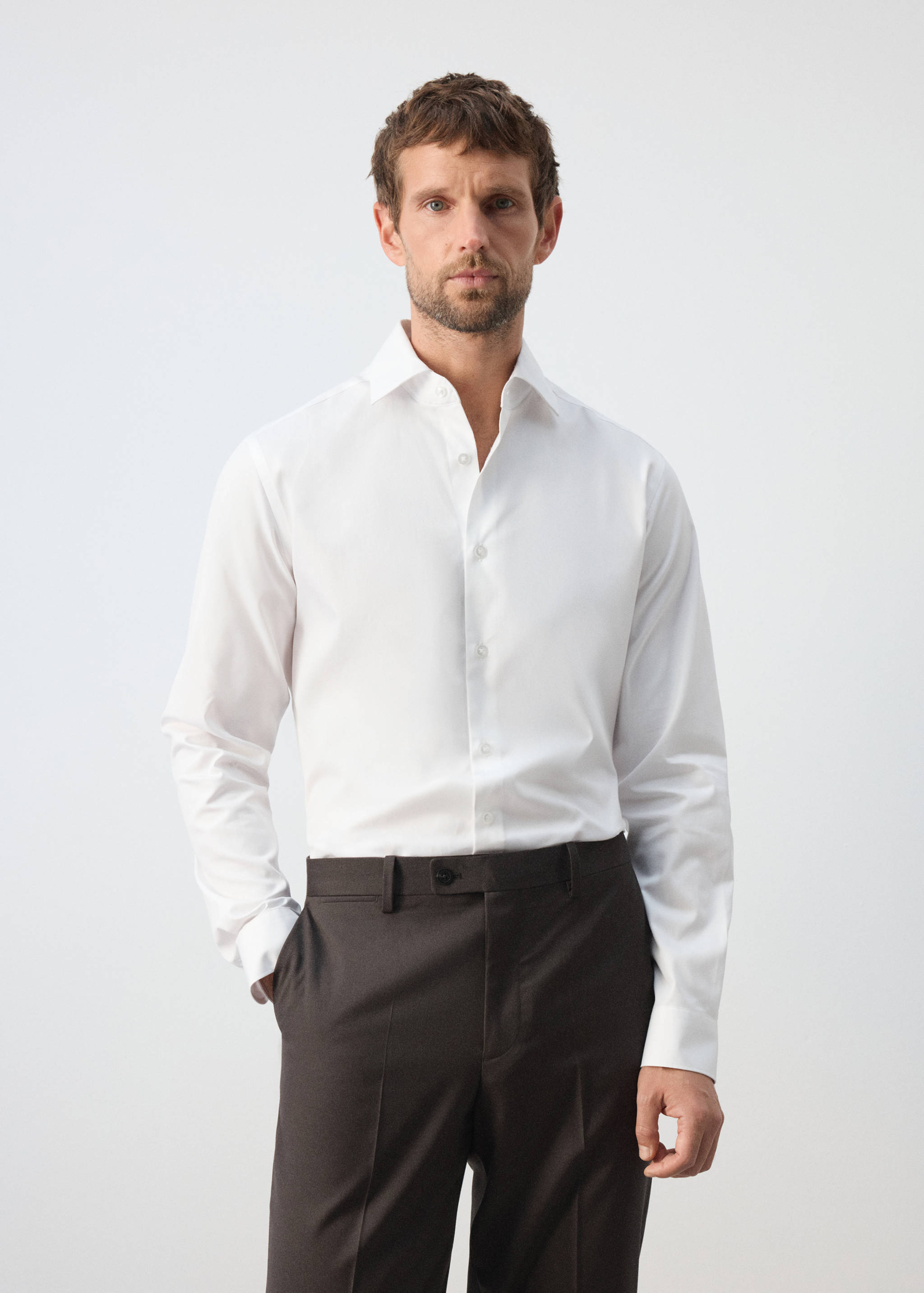 100% cotton slim-fit shirt - Medium plane