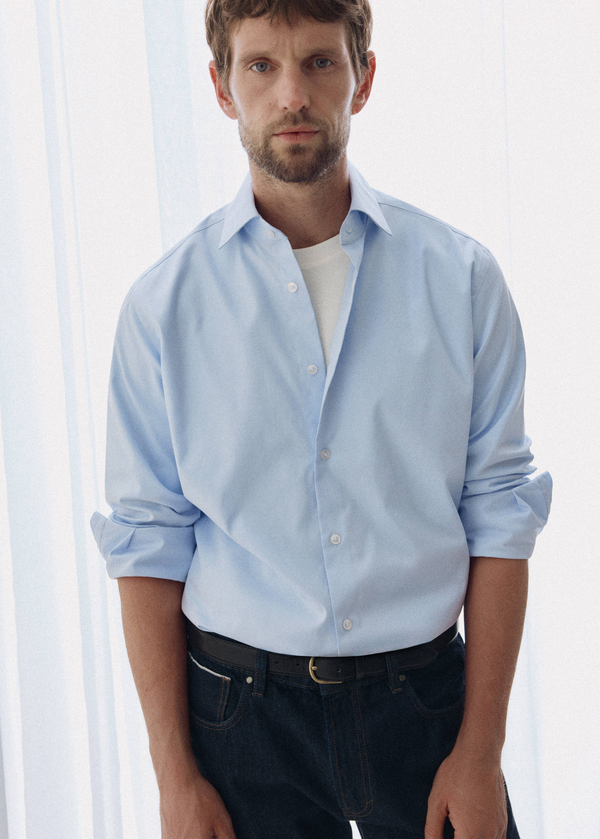 100% cotton slim-fit shirt - Medium plane