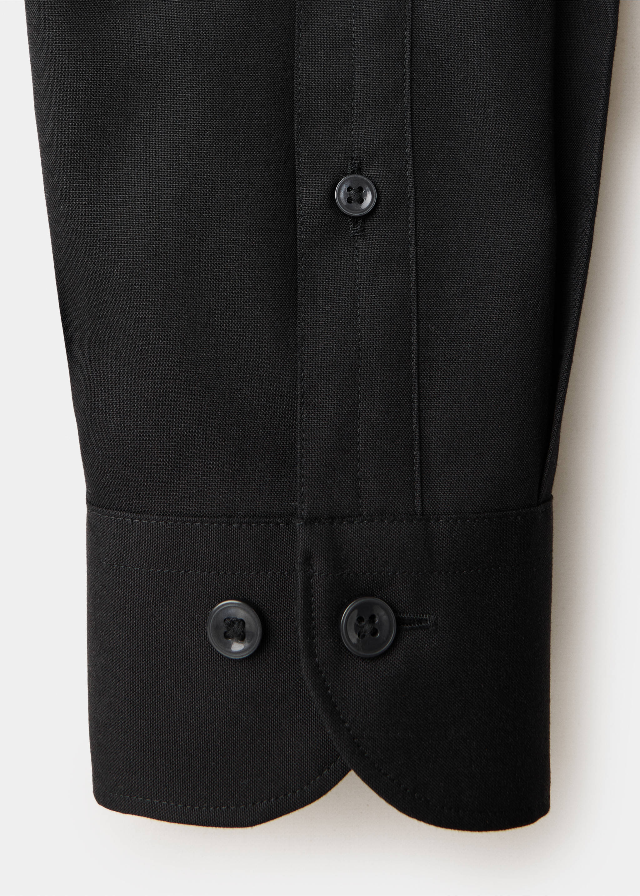 100% cotton slim-fit shirt - Details of the article 0, Black. Ref: 37045985-00.