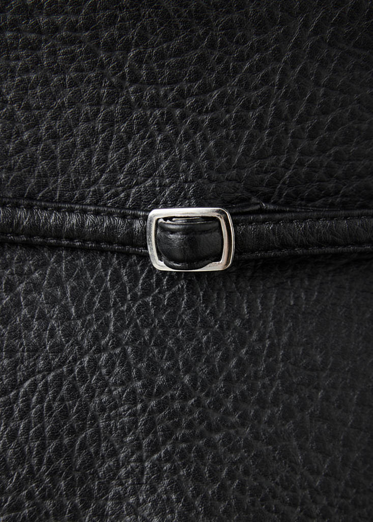 Faux leather skirt with belt — Black
