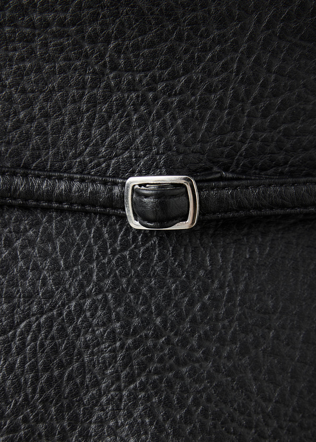 Faux leather skirt with belt — Black