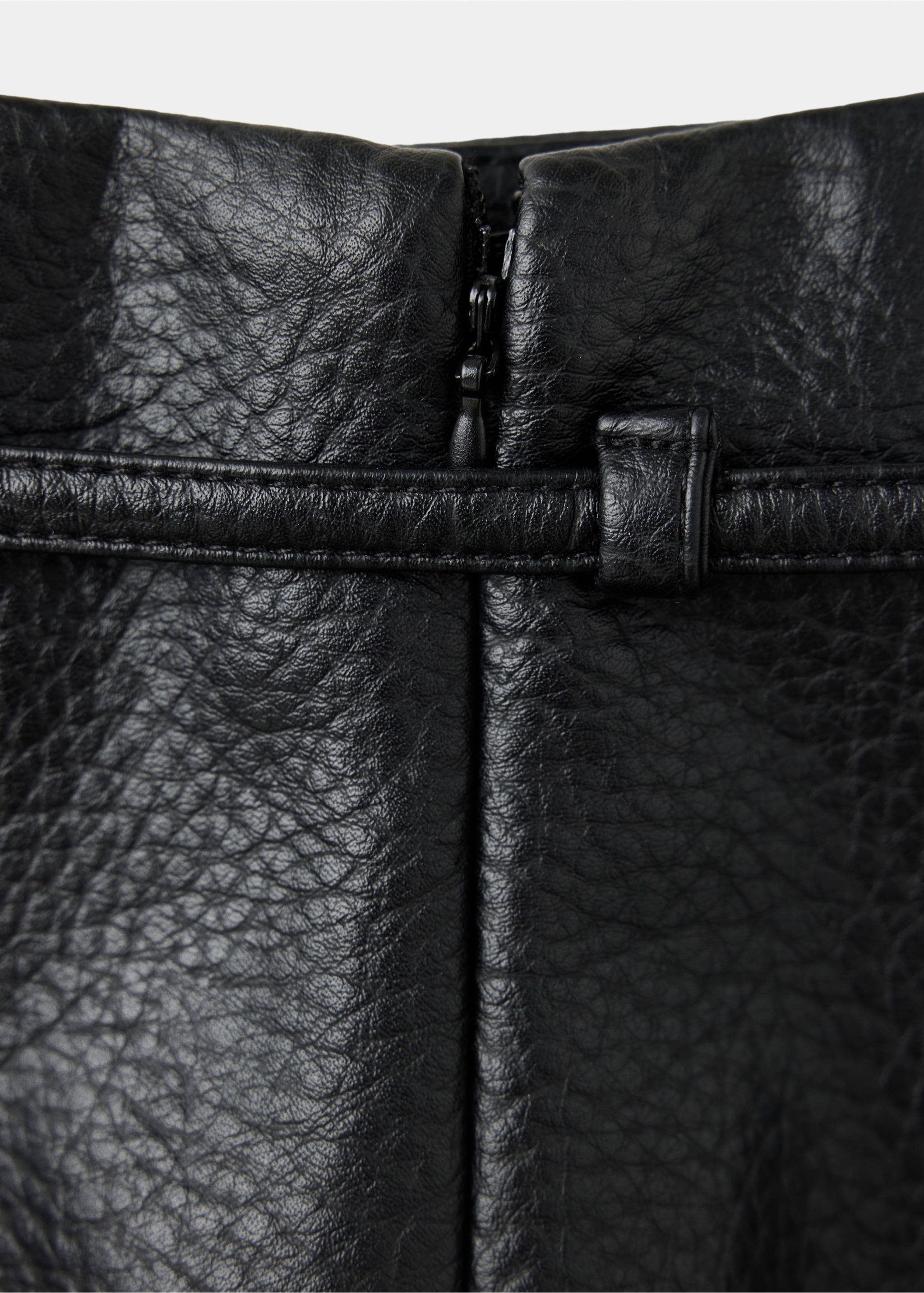 Faux leather skirt with belt - Details of the article 0, Black. Ref: 37045988-00.