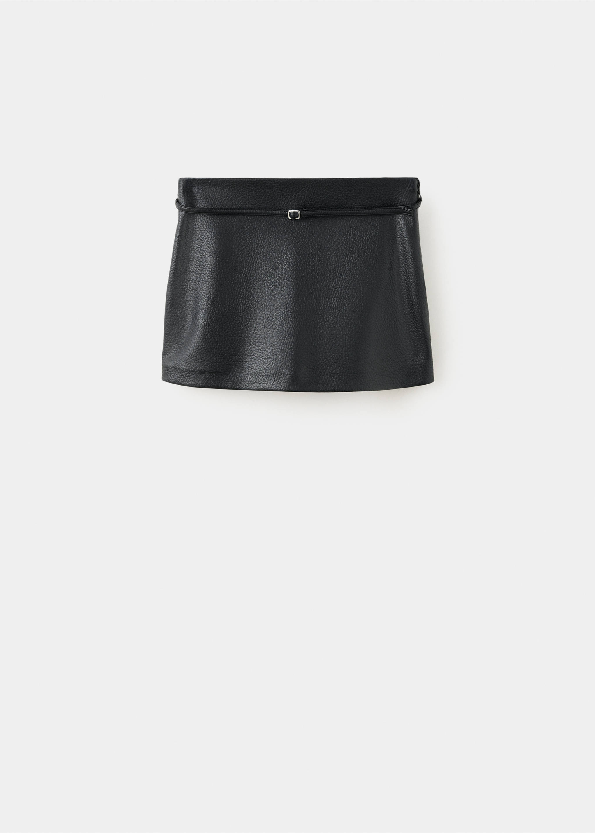 Faux leather skirt with belt - Article without model, Black. Ref: 37045988-00.