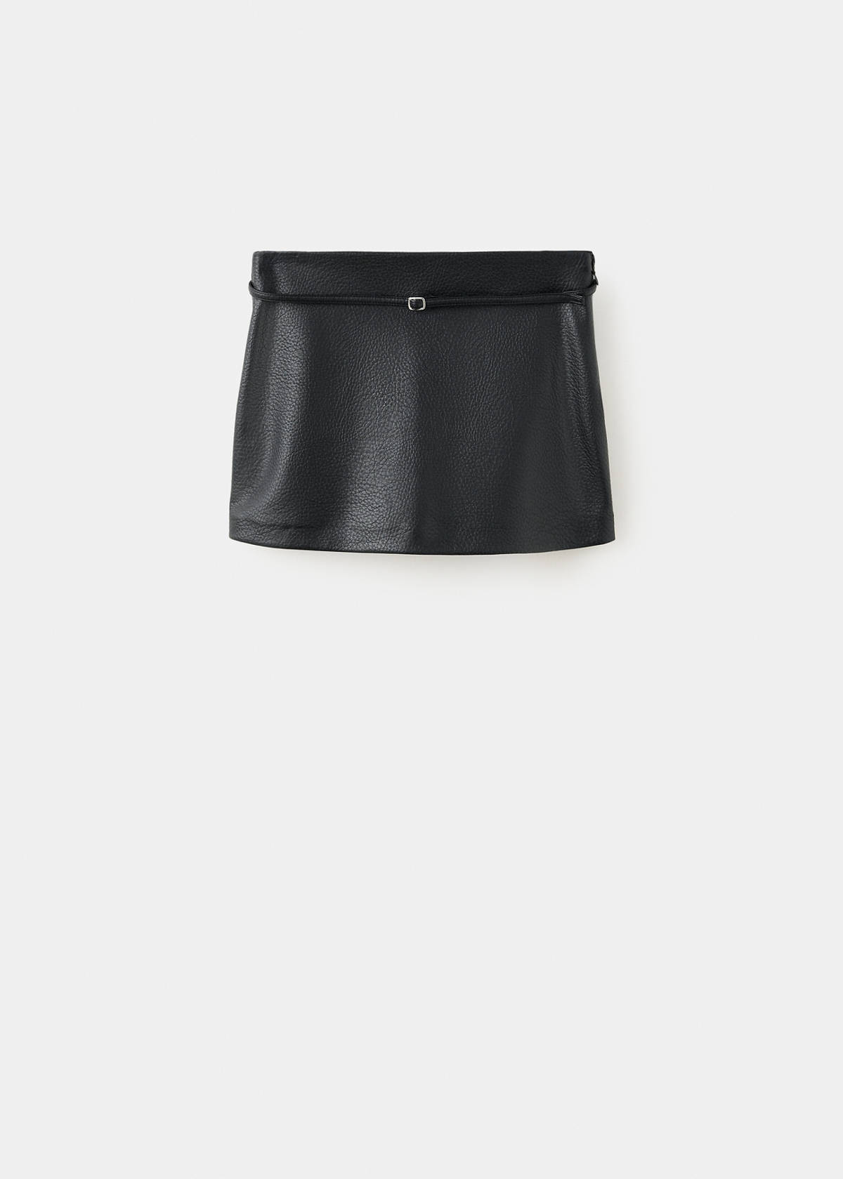 Faux leather skirt with belt — Black