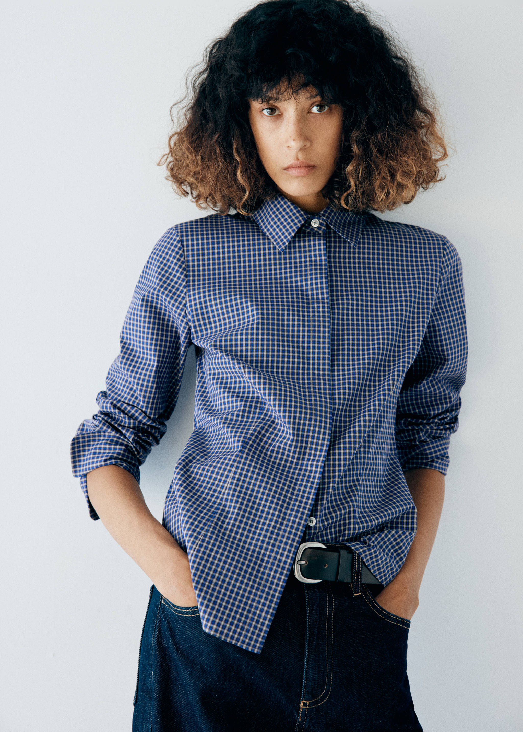 Fitted cotton shirt - Medium plane