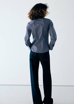 Fitted check shirt — Navy 3