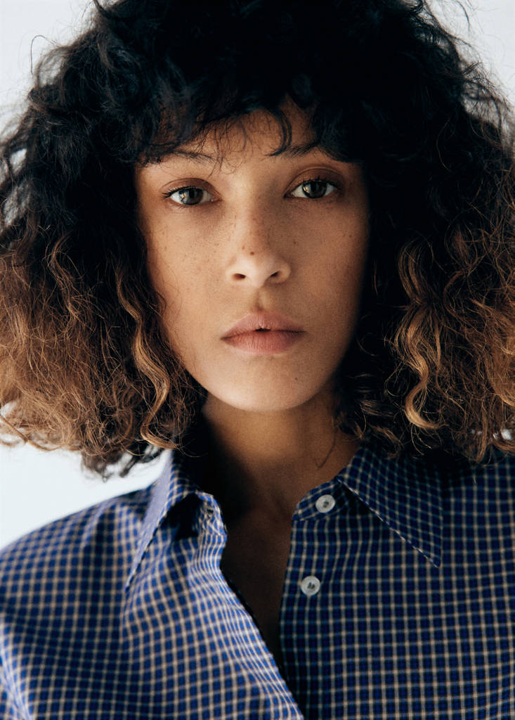 Fitted checked shirt — Navy