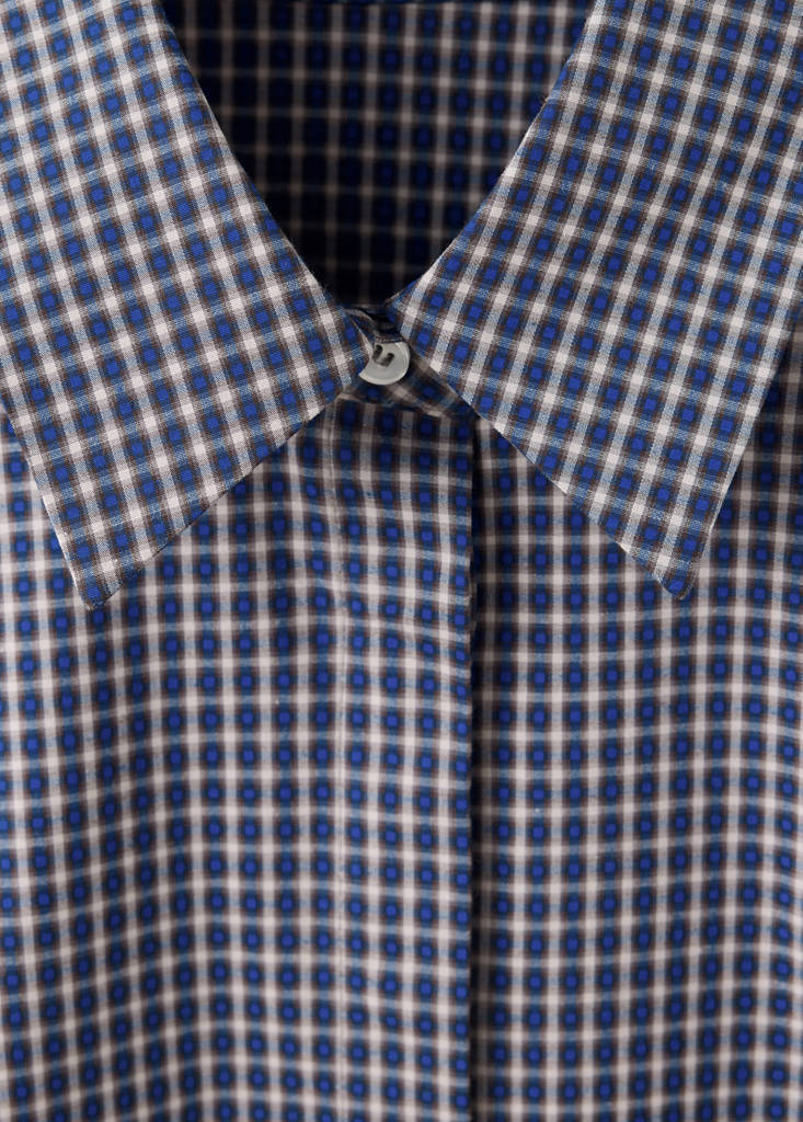 Fitted checked shirt — Navy