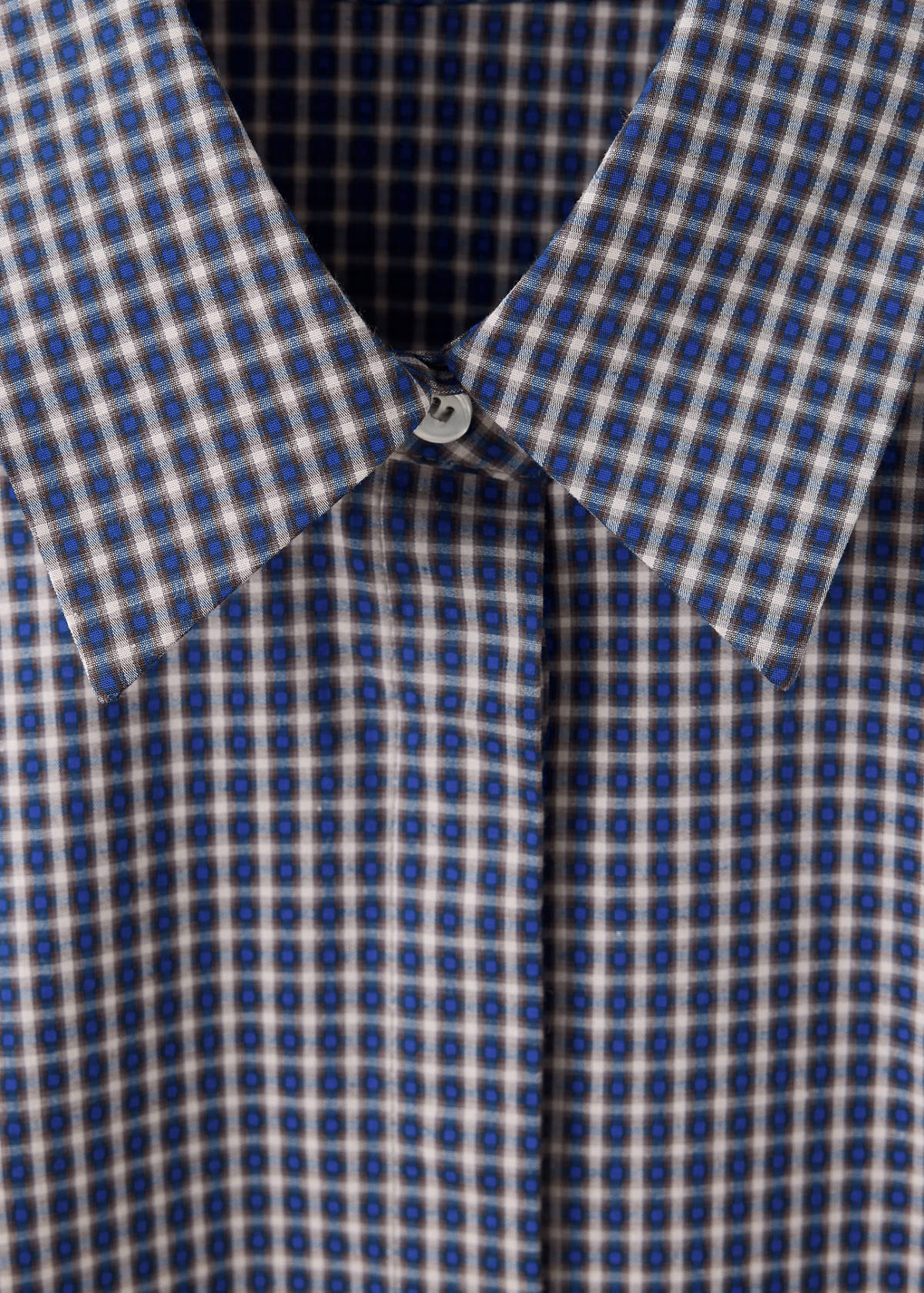 Fitted check shirt — Navy