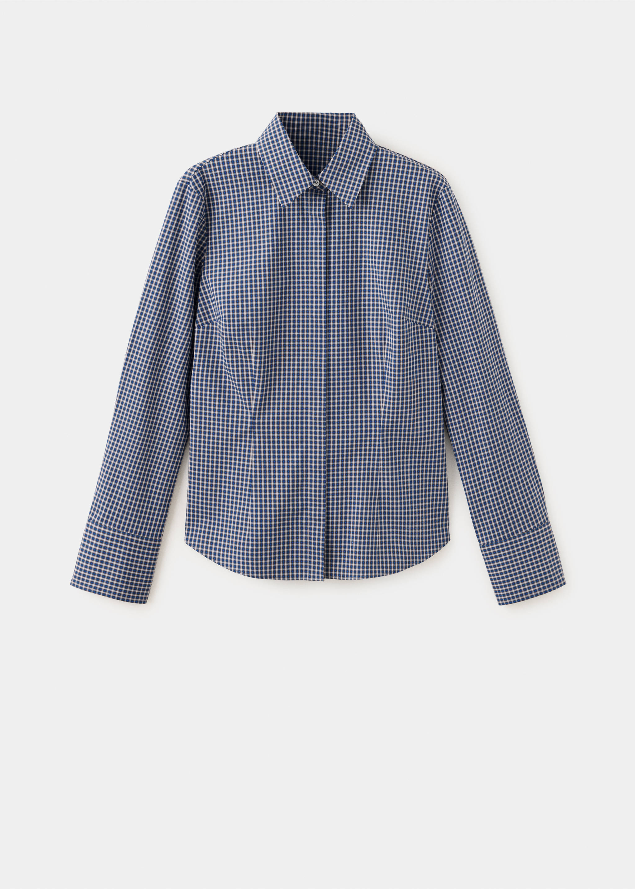 Fitted cotton shirt - Article without model, Navy. Ref: 37045989-00.