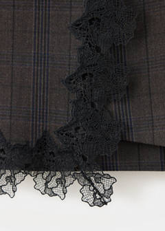 Tartan skirt with lace trim — Grey 7