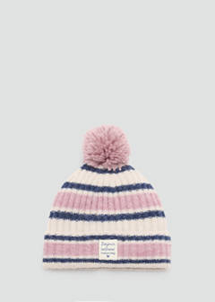 Striped knit hat — Pale Pink 1