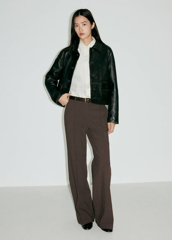 Flared trousers with seams — Medium Brown