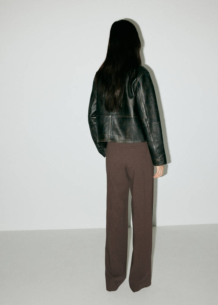Flared trousers with seams — Medium Brown