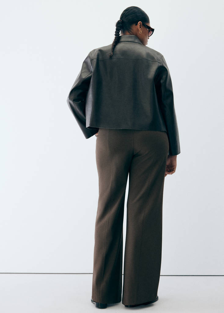 Flared trousers with seams — Medium Brown