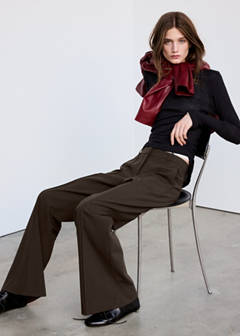 Flared trousers with seams — Medium Brown 12