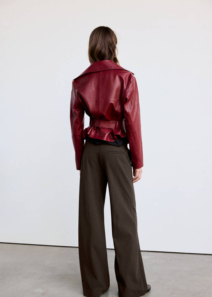 Flared trousers with seams — Medium Brown